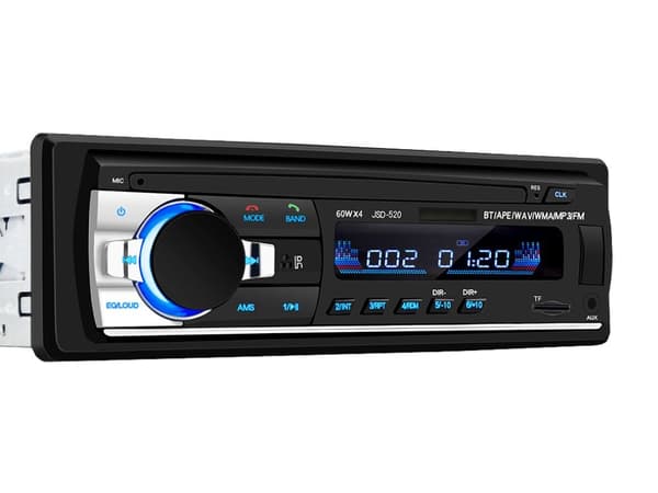 Bilradio 1-DIN - Bluetooth, mikrofon, 4×60 W