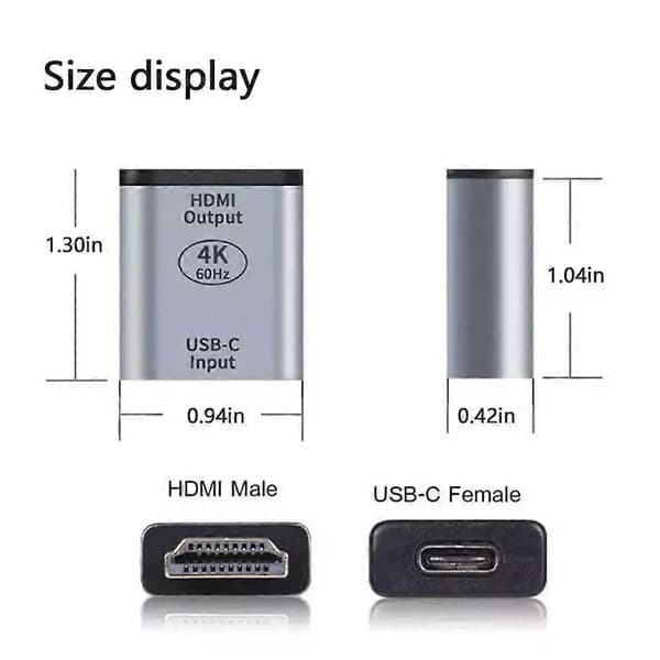 USB 3.1 Gen 2 USB-C naaras–HDMI 2.0 uros -sovitin 4K 60Hz näyttömuunnin jy