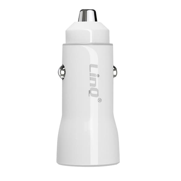 Billaddare 36W USB C och USB Snabbladdning, Vit