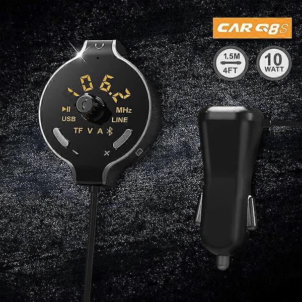 Bluetooth-bilsats, Bluetooth-mottagare, Bluetooth 4.2 handsfree-ljudadapter Dubbel USB 5v 2.1a Billaddare)