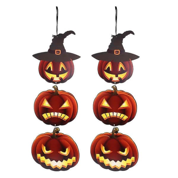 2 Halloween Græskarformede Udendørs Lanterner til Halloween Nat.