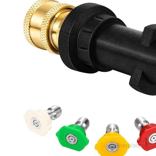 (Sort) 2000 PSI 1/4 tommer messingadapter til højtryksrenser K2 K3 K4 K5 K6 K7 Sort