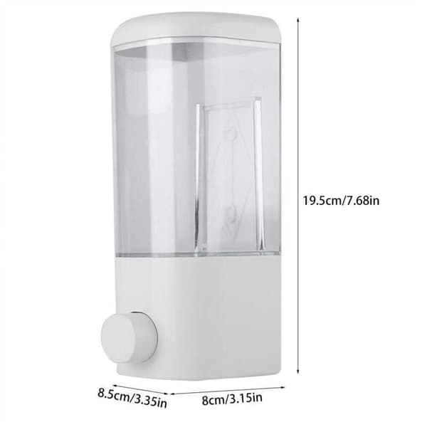 500 ml Vægmonteret Sæbedispenser. Genopfyldelig Flydende Sæbedispenser til Håndbruser, Shampoo og Badeværelse.