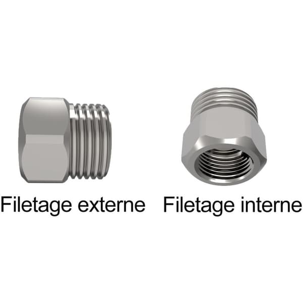 Rund slangefitting. Brusebadsslange-reducer. G1/2\" til G3/8\". Rustfrit stål. Krom