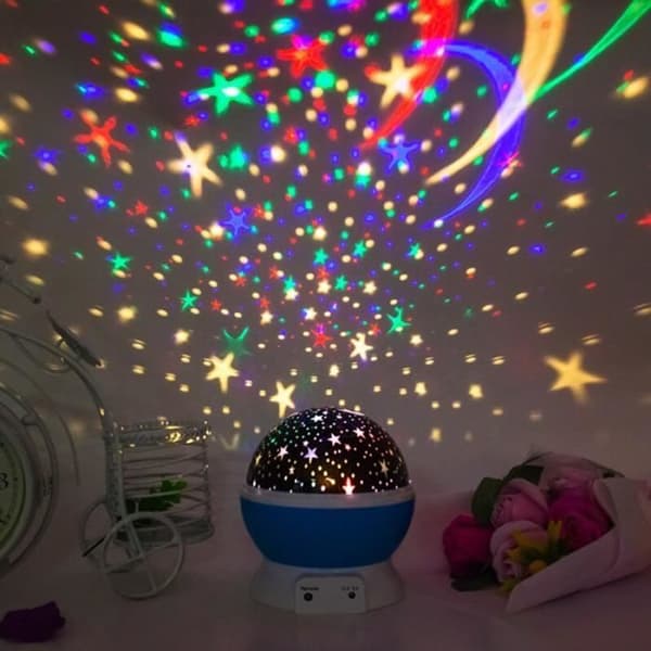 Nattlys - LED-projektorlys - Stjernehimmel - Rosa - USB oppladbar - Barn