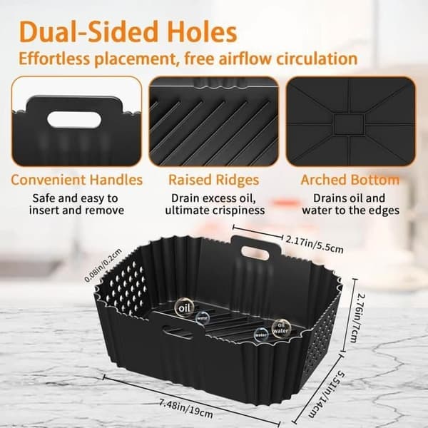 Silicone Mold - MARSEE - 2 pieces - 19x15x7 cm - Compatible with Ninja Double Stack XL - Non-stick