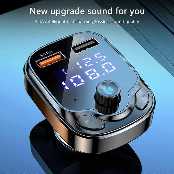 Dobbel USB Billader Trådløs Bluetooth 5.0 FM-sender Hurtiglader Tilbehør Billader Bilradioadapter Modulator Spiller C3z4