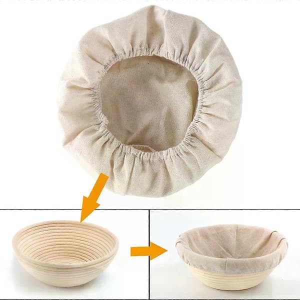 2x Baker's Linen - 25 cm Linen Towel for Bread Baking with Dough Scraper, - Baker's Linen for Proofing Baskets - Dough Cloth - Bread Basket Liner