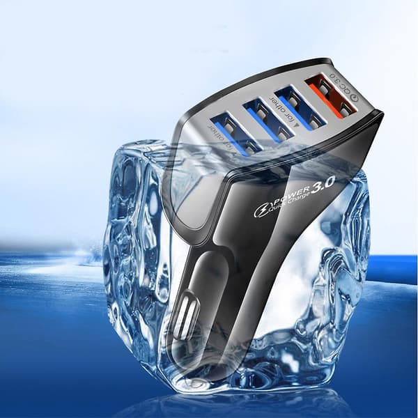 Billader ABS Brannhemmende Materiale Stabil Strømutgang QC3.0 4 USB LED-lys
