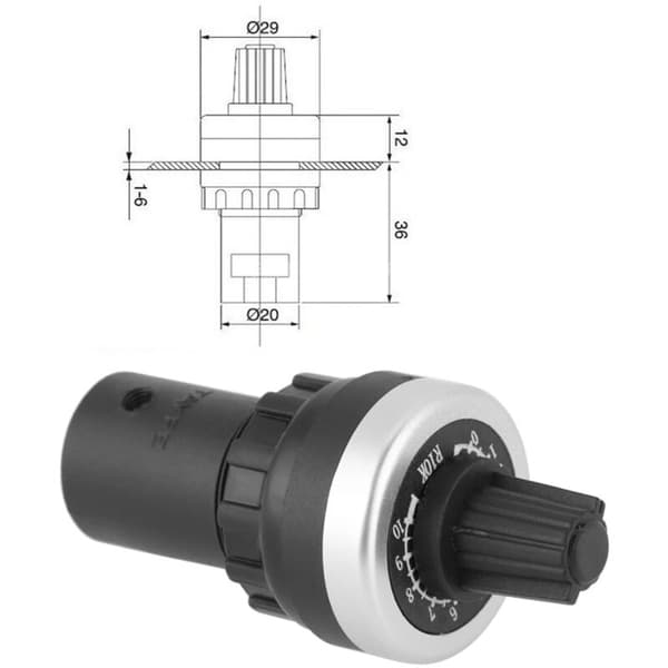 10 kΩ panelmonteret potentiometer til frekvensomformere (VSD/VFD) med reverserende rotation