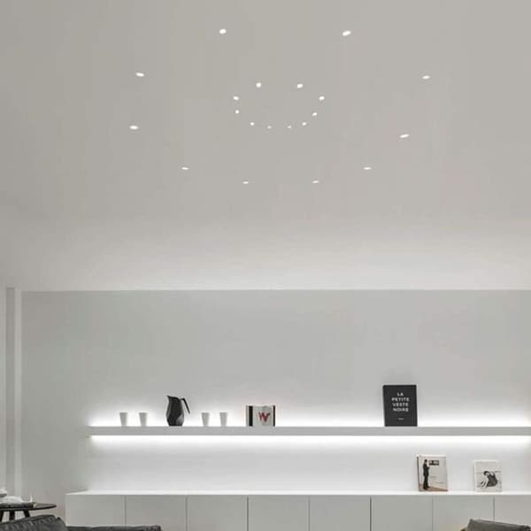 Sæt med 6 Mini Indbyggede LED Loftspots, Sort, Mini LED Spots til Skabsloftbelysning. 3W. Varm Hvid - AIMOONSA