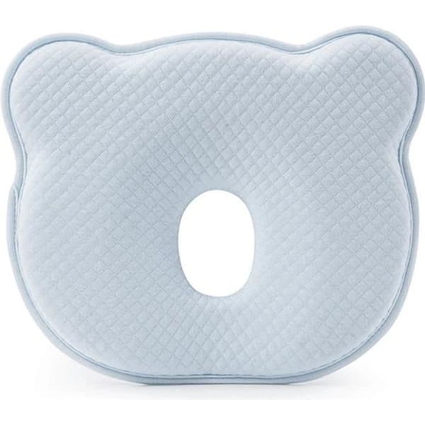 (Blå) Nyfødt Baby Memory Foam Pute Anti-Flat Hode Vaskbar Pustende Myk - Blå