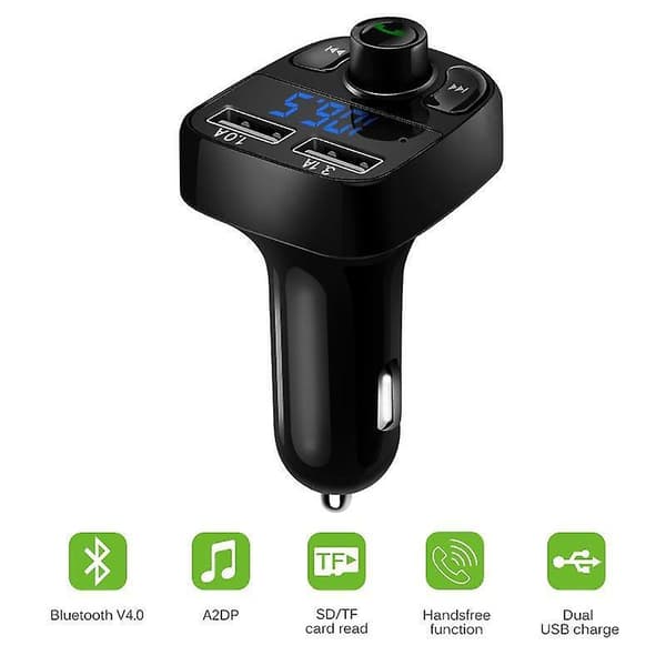 Trådlös Bluetooth FM-sändare MP3-spelare USB-billaddaradapter