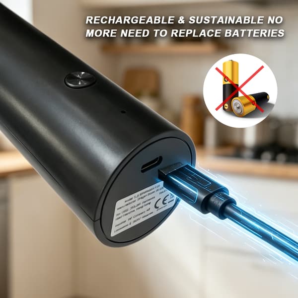 Electric Pepper Grinder Set - Rechargeable Salt and Pepper Mill with Ceramic Grinder - 2-pack