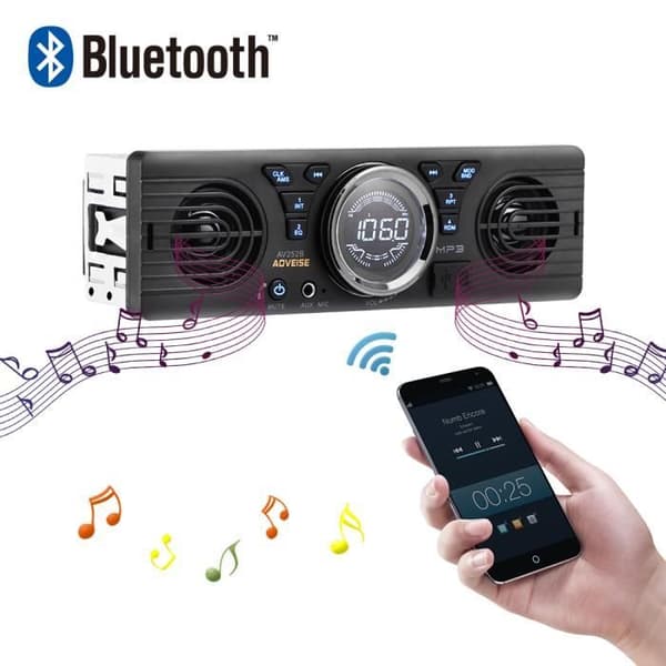 Bluetooth bilstereo MP3-spelare radio inbyggda högtalare stöder USB / TF / AUX / FM DC 12V-mottagare