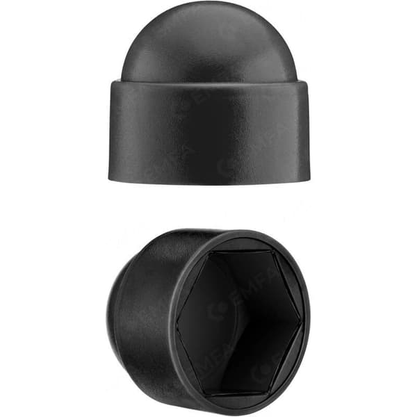 M10 møtrikhætter til 17 mm nøgle Sort 50 stk.