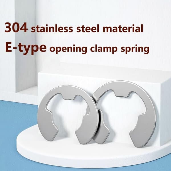 100 E-clips i rustfrit stål. E-clip holderinge. Lejesikringsringe. Φ6,0 mm
