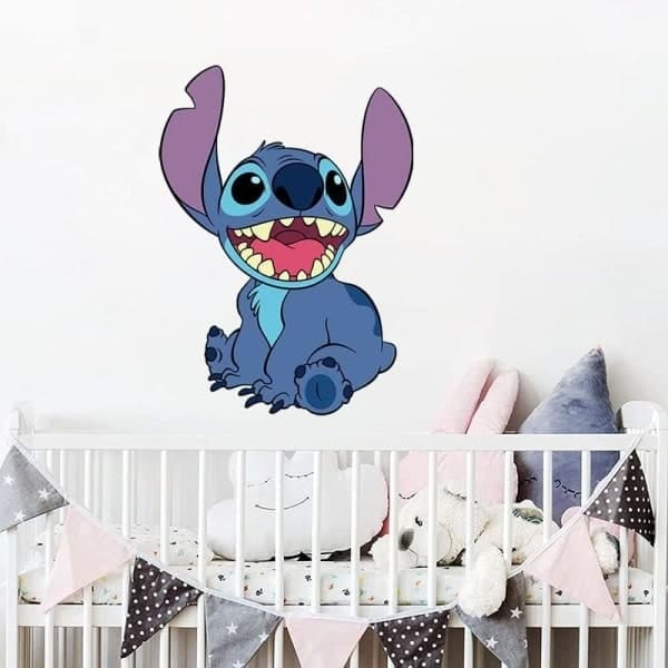 Stitch Wall Decal Sticker, Kids Cartoon Bedroom Background