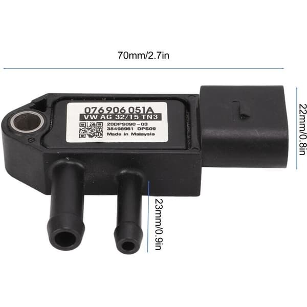 Diesel DPF differentialtryksensor 3-polet stik 076906051A erstatning for A3 A4 A6 S4 S6