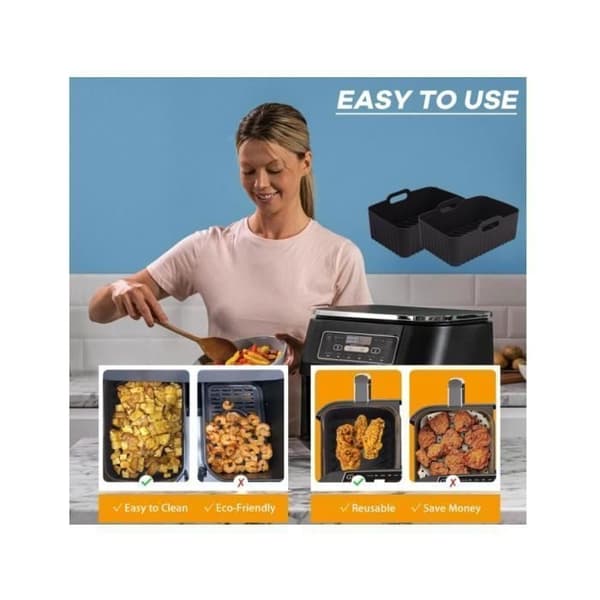 Tilbehørspakke til airfryerform til Ninja Foodi AF400EU AF300EU 9,5 l, silikonegryde til airfryer
