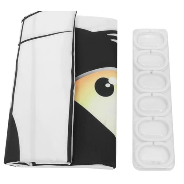 (Sort) Polyester stof bruseforhæng 180 x 180cm - TEMPSA - Sort - Moderne - Design Black