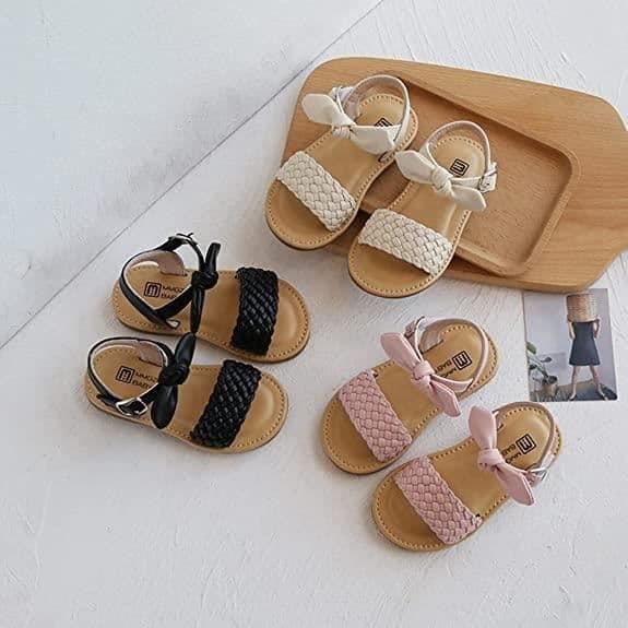 Vävda sandaler för flickor - BININBOX - Svarta - Mjuka och bekväma Black 29