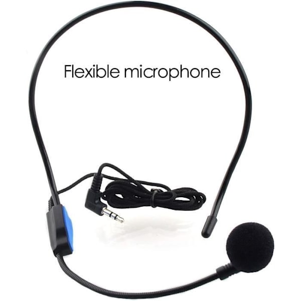 (Sort) Stemmeforstærker - 12W Genopladeligt PA-system - Sort Black