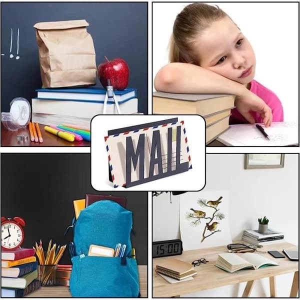 (Sort) Postsorterer - Sort Metal - Brevholder - Elegant Design - Kompakt - Holdbar Black