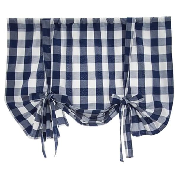 (Blå) Gardiner - Gingham - Kapper - Blå - 80x140cm - Mørklægning - Landstil Blue