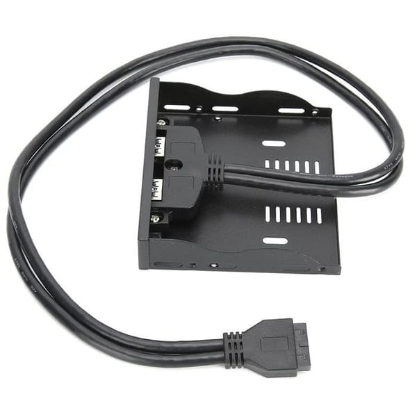 Frontpanel til USB 3.0 diskettedrevsbås til 3,5\" 19-pin disketter med 2 USB 3.0 hub-interfaces