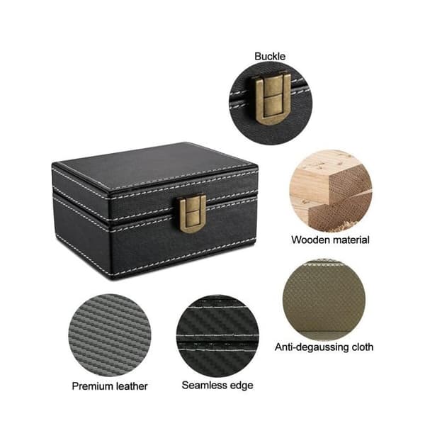 Bilnøgleboks - Keyless Go - RFID Beskyttelse - Elegant Design - PU Læder - Sort