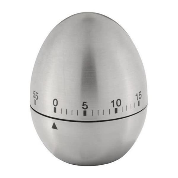Manuell timer opptil 1 time, rustfritt stål, eggform, 7,5 x 5 cm, kjøkken, bakverk