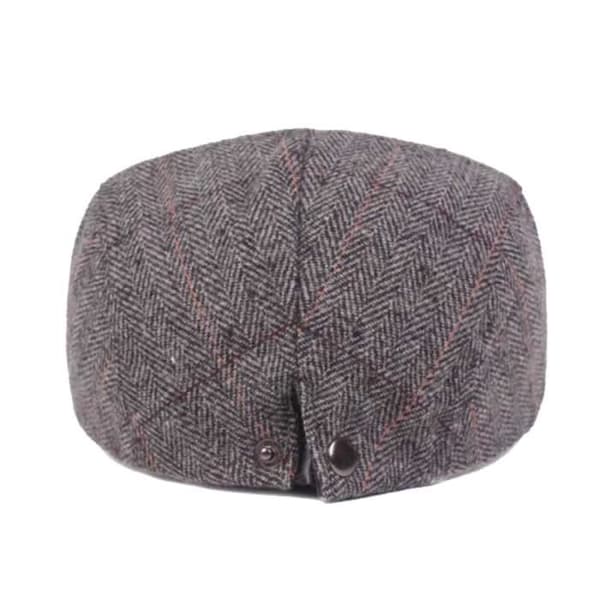 Flat Cap for Menn - Beret - Ull - Vinter - Grå