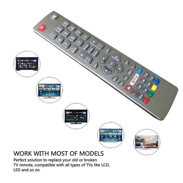 Fjernkontroll - RNCYN - Sharp Aquos - Sølv - Smart TV-kompatibel - Netflix