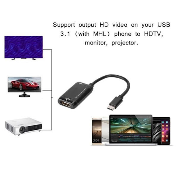 USB 3.1 Type-C til HDMI Adapterkabel - BOH