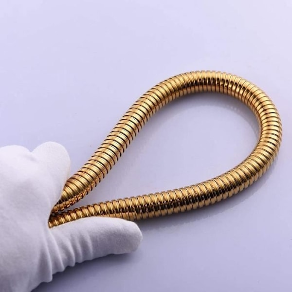 Fleksibel bruse slange i rustfrit stål med solid messing trim, guld finish, 2 m