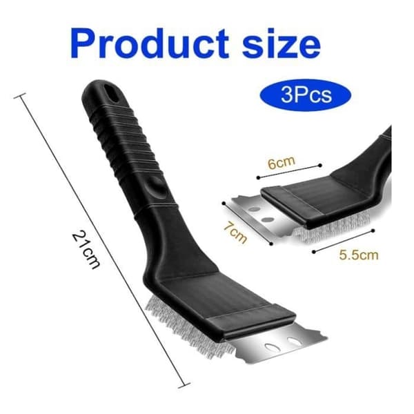 Grillborste - Ospecificerad - 3 delar - Rostfritt stål - Ergonomisk - Rostfri