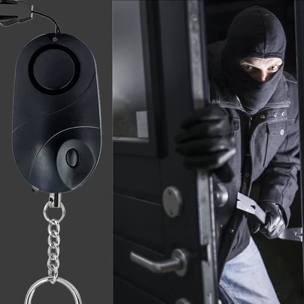 Ficklarm, larmad personal inom säkerhet och 140 decibel med LED-lampor (rektangulär)
