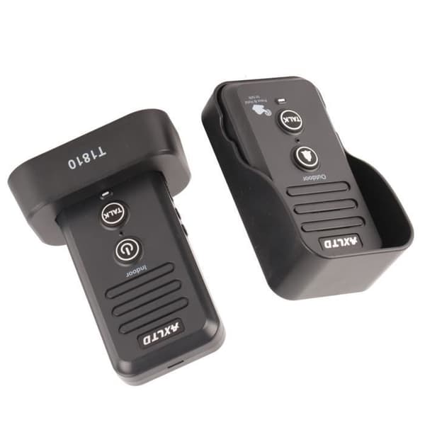 Smart Intercom Dørklokke, Trådløs Intercom Dørklokke, 1500m Lang Rækkevidde, Vandtæt, Hardware Kit, Sort