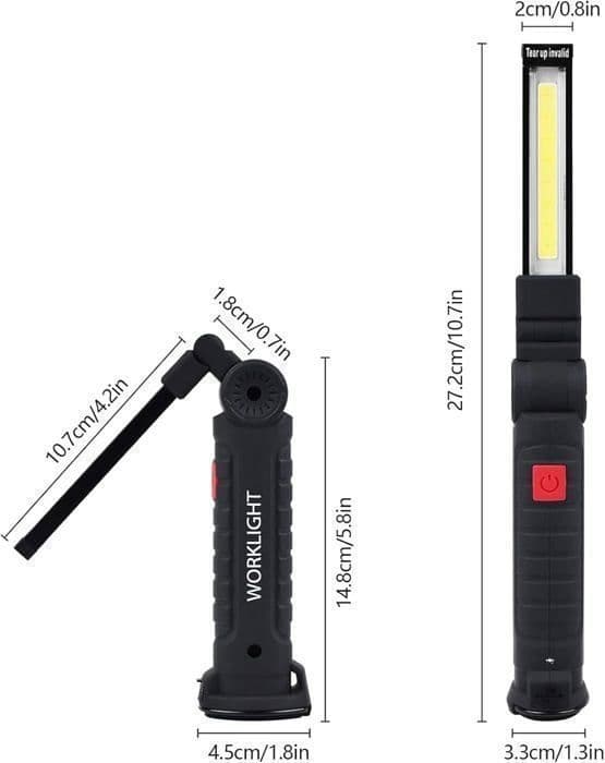 Arbeidslys - Ikke-spesifikt - Oppladbart - 5 moduser - Magnetisk base - Bærbart og lett