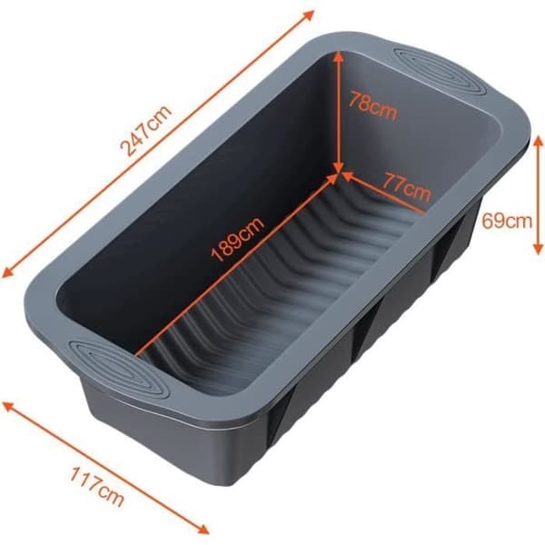 Kaksform, Silikonkaksform, 2 st Mini Rektangulär Kaksform, Non-Stick Silikonkaksform (21x9.5x6.5cm)