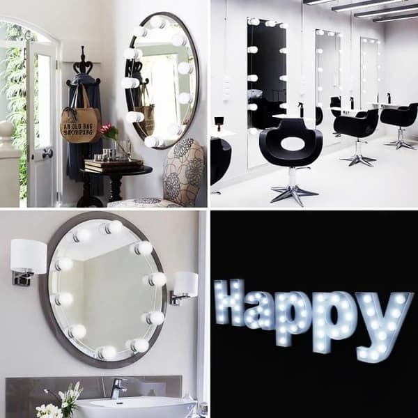(Hvit) Lampebelysning - XCSOURCE - LED Vanity Speillys - Hvit - 6500K - 10 Pærer White