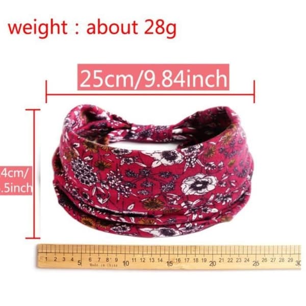 ANNEFLY Sett med 4 Boho Bandana Wrap Yoga Elastisk Hodebånd for Kvinner