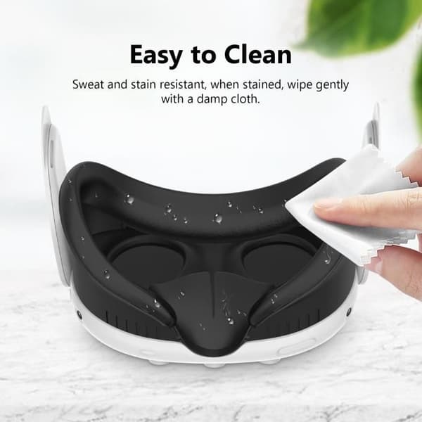 Ansigtsdækning til Meta Quest 3 VR-headset, vaskbar udskiftningsmaske ABS + PU