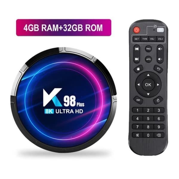 K98 PLUS Android TV-boks - HK1RBOX - Multimediaspiller - 4 GB RAM 32 GB ROM