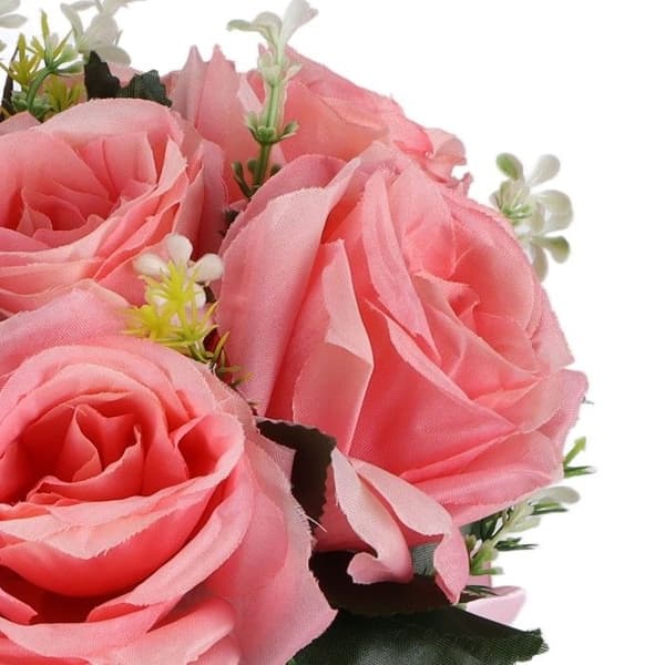 Kunstig silkebryllupsbuket, kunstig rosebuket til brud, der holder blomster