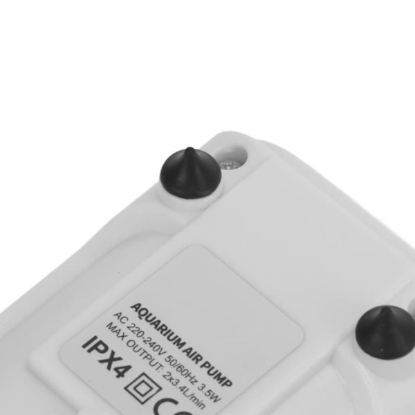 Liten syrepump, akvariumluftpump med dubbla utlopp, tyst