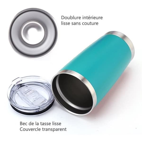 (Ljusblå) Isolerad flaska, rostfritt stål, 590 ml isolerad mugg, ljusblå Light blue