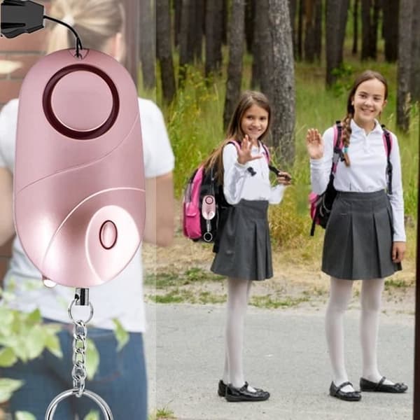 Ficklarm, larmad personal inom säkerhet och 140 decibel med LED-lampor (rektangulär)