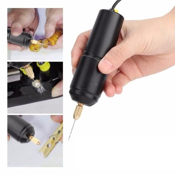 Mini elektrisk borr - USB-driven - 11 000 varv/min - 10 mm borrdiameter